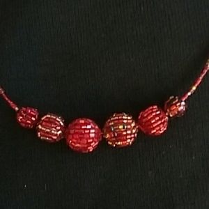 Red necklace , sparkly beads